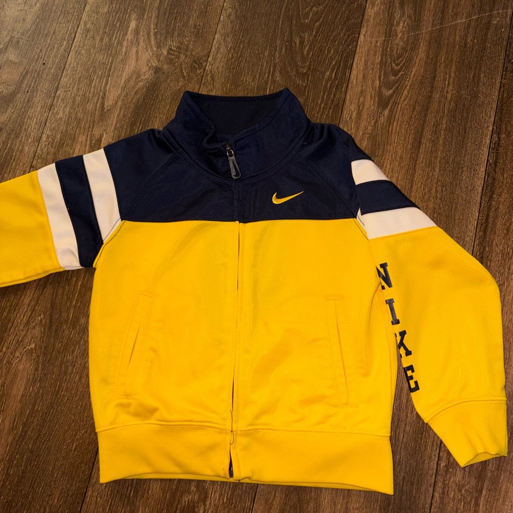Nike Navy and Yellow Track Jacket